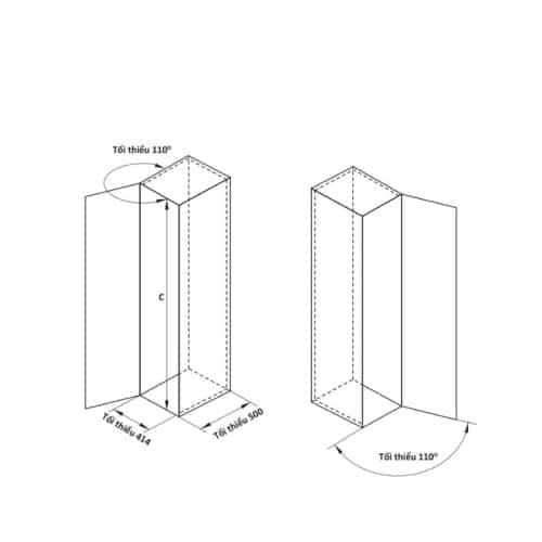 Kích thước tủ cao 6 tầng DOLCE Cucina 548.65.052 Inox 304