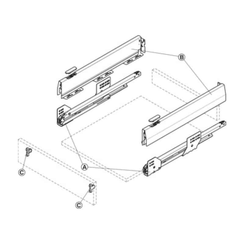 Lắp đặt Bộ ngăn kéo Hafele 513.04.305 Matrix Box P35 16/92/500mm xám đậm Lắp đặt Bộ ngăn kéo Hafele 513.04.305 Matrix Box P35 16/92/500mm xám đậm