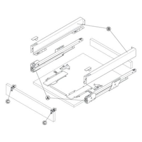 Bộ ngăn kéo Hafele 513.29.315 Matrix Box P35 PTO SC 16/60/1200/500 mm 4 Lắp đặt Bộ ngăn kéo Hafele 513.29.315 Matrix Box P35 PTO SC 16/60/1200/500 mm