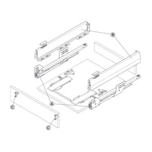 Bộ ngăn kéo Hafele 513.30.315 Matrix Box P35 PTO SC 16/92/1200/500mm 4 Lắp đặt Bộ ngăn kéo Hafele 513.30.315 Matrix Box P35 PTO SC 16/92/1200/500mm