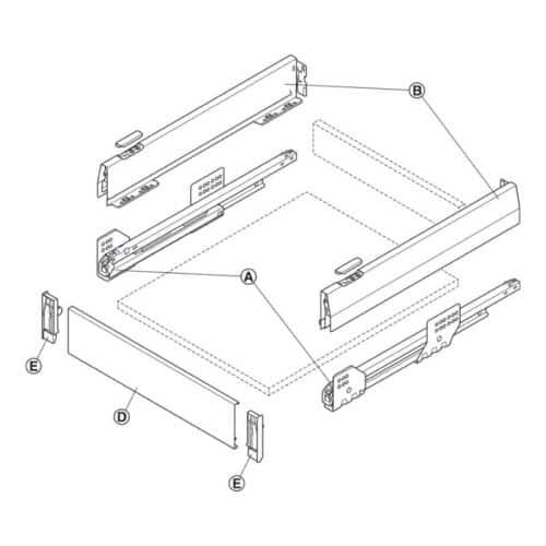 Bộ ngăn kéo Hafele 513.40.325 Matrix Box P50 VIS 16/92/1200/500mm xám đậm 4 Lắp đặt Bộ ngăn kéo Hafele 513.40.325 Matrix Box P50 VIS 16/92/1200/500mm xám đậm