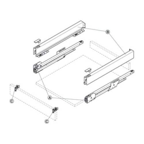 Bộ ngăn kéo Hafele 551.53.775 Matrix Box P35 16/60/500mm trắng mờ 4 Lắp đặt Bộ ngăn kéo Hafele 551.53.775 Matrix Box P35 16/60/500mm trắng mờ