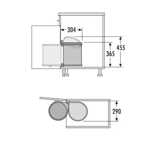 Thùng rác gắn cửa màu trắng Hafele 502.12.729 15L 6 Lắp đặt thùng rác gắn cửa màu trắng Hafele 502.12.729 15L