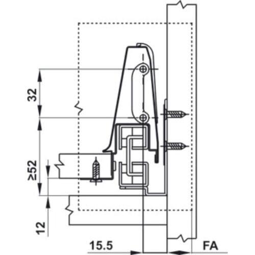 Ray hộp Hafele 552.03.785 Inner Alto âm giảm chấn H84xD500mm trắng mờ (2)