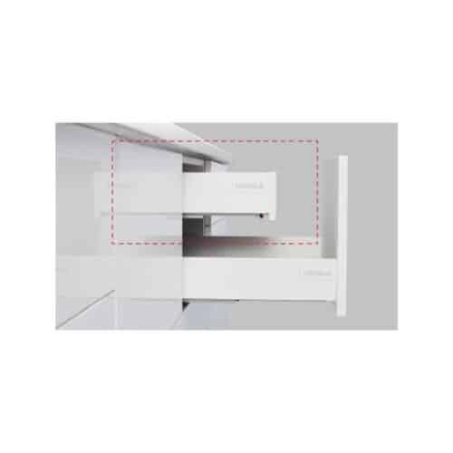 Ray hộp Hafele 552.03.785 Inner Alto âm giảm chấn H84xD500mm trắng mờ