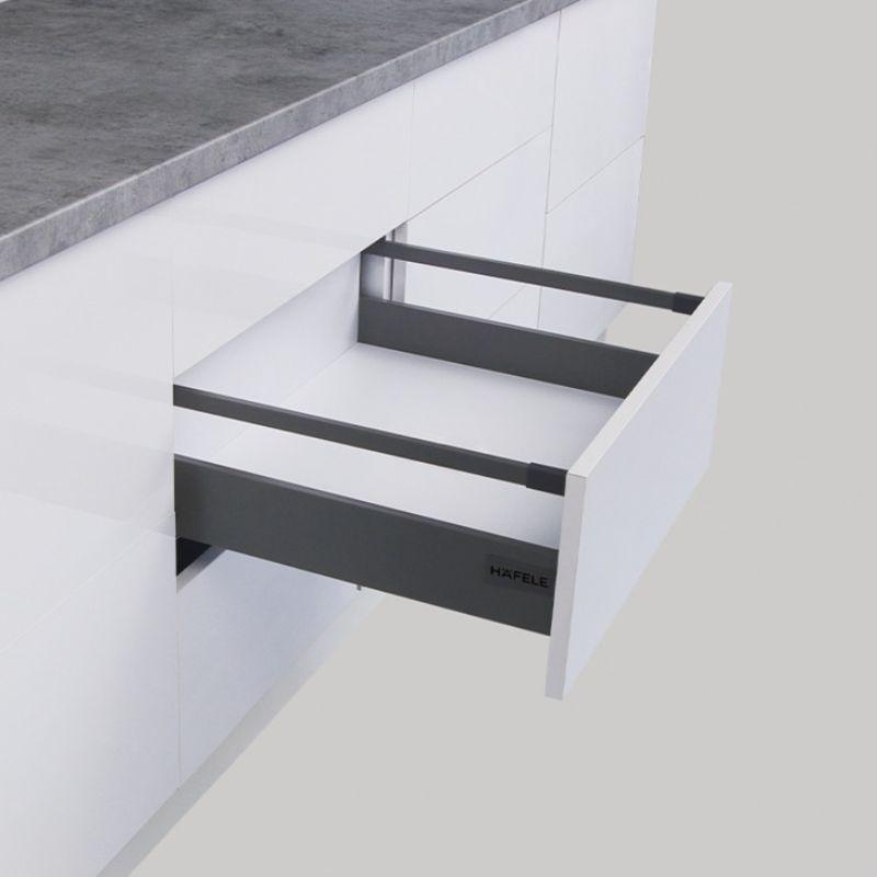 Ray hộp Alto-S chiều cao 80mm với thanh vuông Hafele 552.55.318 Ray hộp Alto-S chiều cao 80mm với thanh vuông Hafele 552.55.318