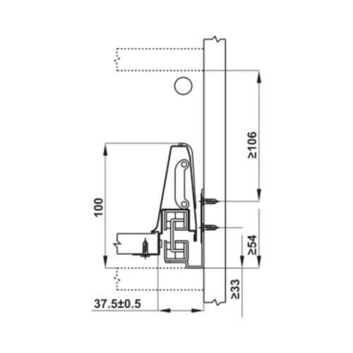 Thiết kế của Ray hộp Hafele 552.77.781 Alto màu trắng mờ, H135X300m
