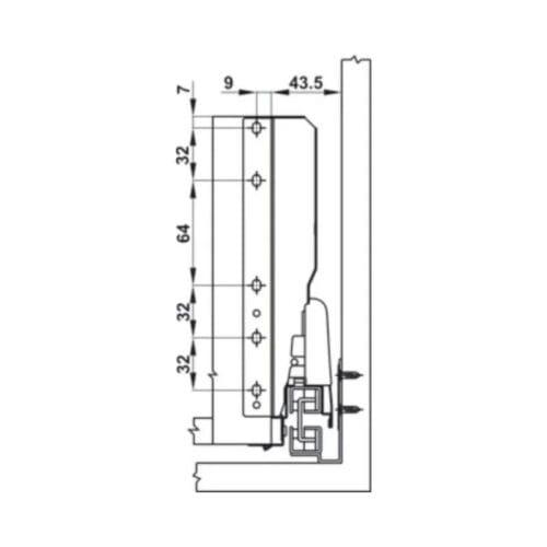 Ray hộp kính Hafele 552.03.795 Alto giảm chấn màu trắng mờ H84xD500mm(3)