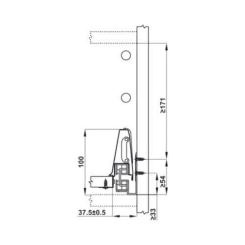 Ray hộp kính Hafele 552.03.795 Alto giảm chấn màu trắng mờ H84xD500mm(4)