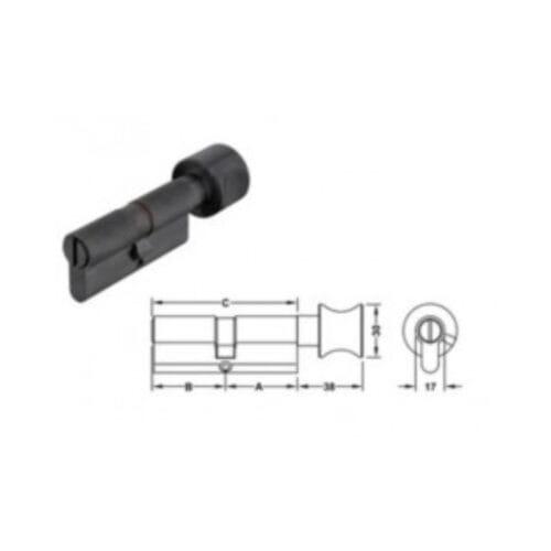 Ruột khóa 1 đầu chìa 1 đầu vặn Hafele 916.08.424, 71mm Đồng thau