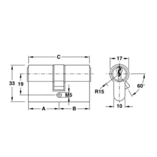 Ruột khóa 1 đầu Hafele 916.00.609, 60.5mm Đồng thau 5 Ruột khóa 1 đầu Hafele 916.00.606, 70.5mm Đồng thau(1)