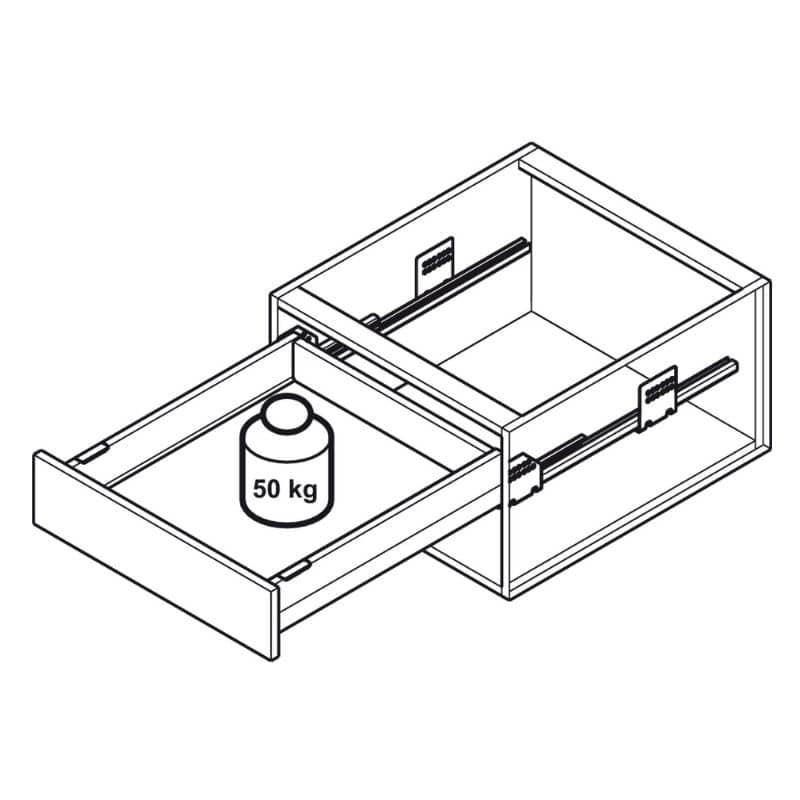 Sức chứa Bộ ngăn kéo Hafele 513.40.325 Matrix Box P50 VIS 16/92/1200/500mm xám đậm Sức chứa Bộ ngăn kéo Hafele 513.40.325 Matrix Box P50 VIS 16/92/1200/500mm xám đậm