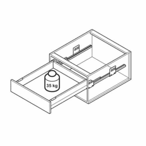 Bộ ngăn kéo Hafele 551.53.775 Matrix Box P35 16/60/500mm trắng mờ 5 Sức chứa Bộ ngăn kéo Hafele 551.53.775 Matrix Box P35 16/60/500mm trắng mờ