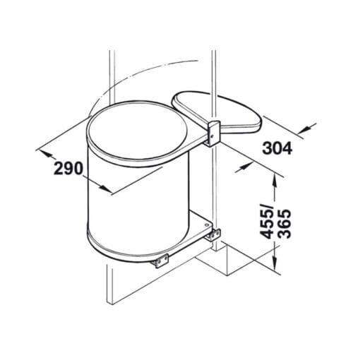Thùng rác gắn cửa màu trắng Hafele 502.12.729 15L 7 Thiết kế của Thùng rác gắn cửa màu trắng Hafele 502.12.729 15L