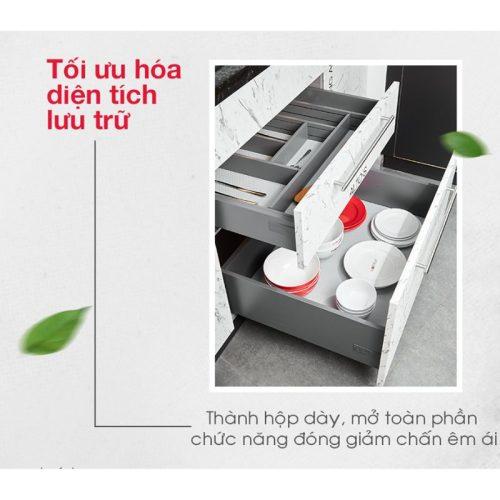 Ray hộp Hafele 552.75.005 Alto màu xám, H84X500MM 4 Tính năng ray hộp Hafele 552.75.005 Alto màu xám, H84X500MM