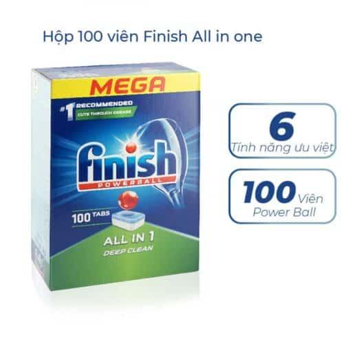 Viên rửa bát Finish All In One 100 viên 3 Tính năng Viên rửa bát Finish All In One 100 viên