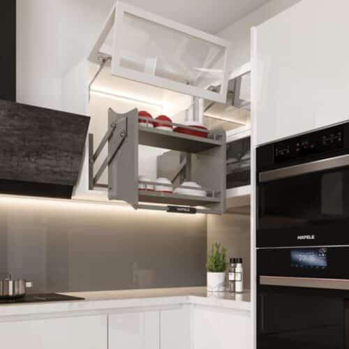 Ảnh thực tế bộ rổ nâng hạ Hafele Oria 504.76.814 600mm