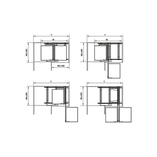 Bộ rổ góc Hafele Olla 595.50.804 900mm