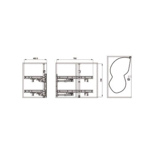 Bộ rổ góc Hafele Olla Move 541.01.814 (trái)