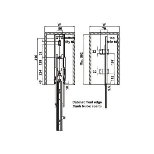 Bộ rổ kéo Hafele Kara Pull 595.80.803 400mm