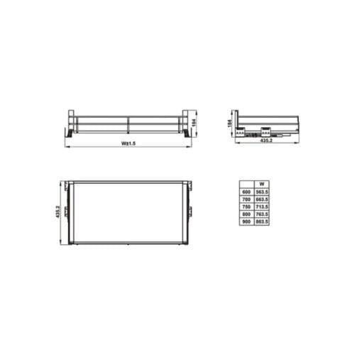 Bộ rổ xoong nồi Hafele Kason 549.08.864 600mm 5 Bộ rổ xoong nồi Hafele Kason 549.08.864 600mm