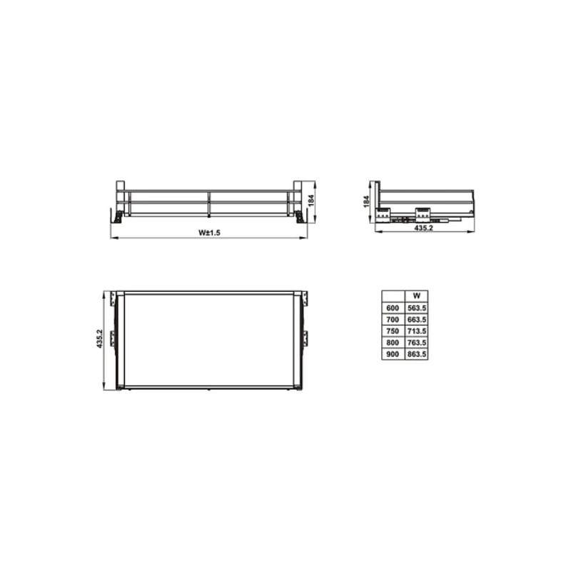 Bộ rổ xoong nồi Hafele Kason 549.08.865 700mm Bộ rổ xoong nồi Hafele Kason 549.08.865 700mm