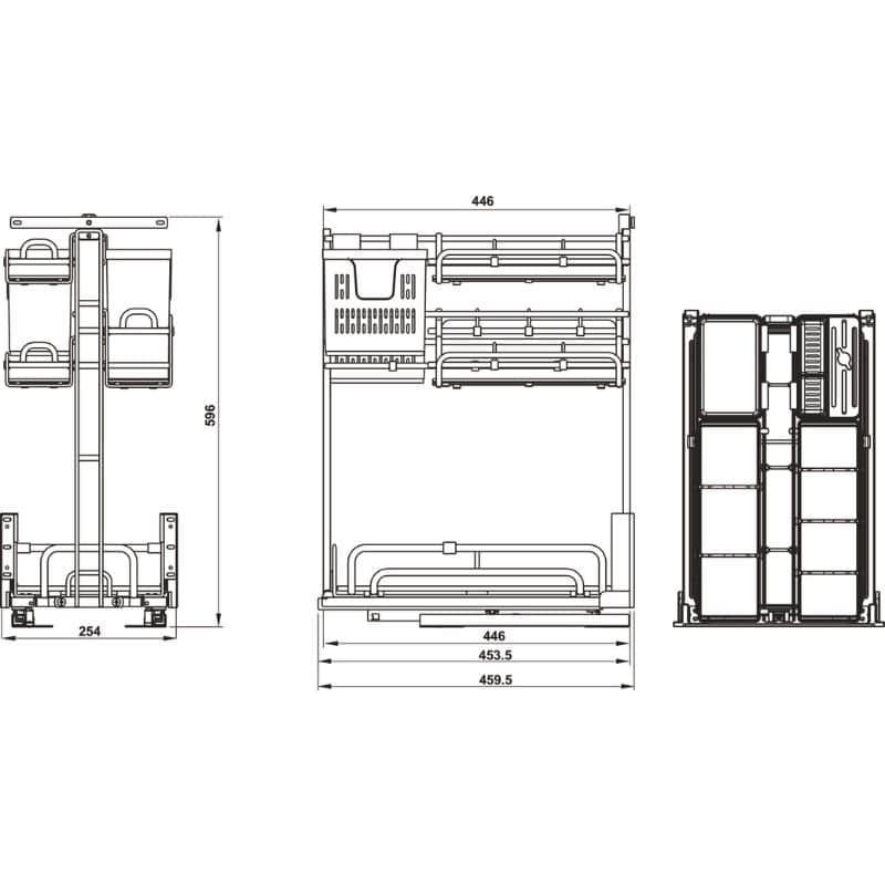 Kích thước bộ rổ gia vị dao thớt Hafele Omero 595.00.803 300mm Kích thước bộ rổ gia vị dao thớt Hafele Omero 595.00.803 300mm