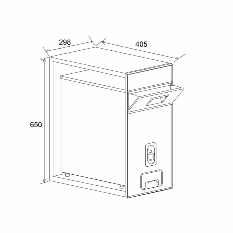Thùng gạo mặt gương đen Hafele 549.32.991 Thùng gạo mặt gương đen Hafele 549.32.991