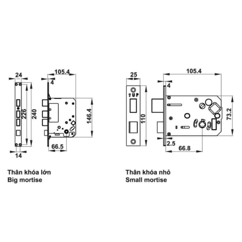 Kích thước khóa điện tử Hafele EL7700-TCS 912.05.583 Kích thước khóa điện tử Hafele EL7700-TCS 912.05.583