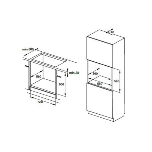 Lò nướng Hafele HC-O621KB 535.62.571 6 Kích thước Lò nướng Hafele HC-O621KB 535.62.571