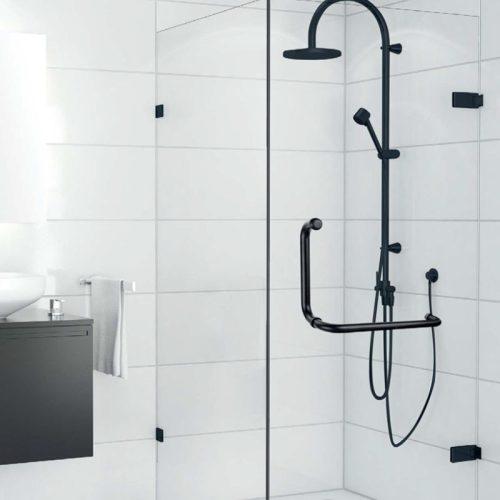 Ảnh thực tế bản lề kính - tường 90º màu đen Hafele 981.77.909