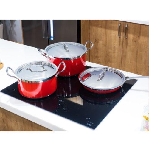 Ảnh thực tế bộ nồi chảo Hafele 531.08.042 màu đỏ