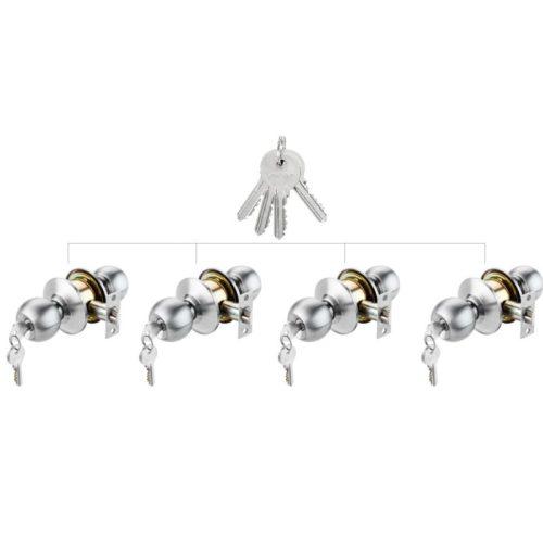 Bộ khóa 4 ổ khóa tròn và chìa chủ Hafele 489.93.253