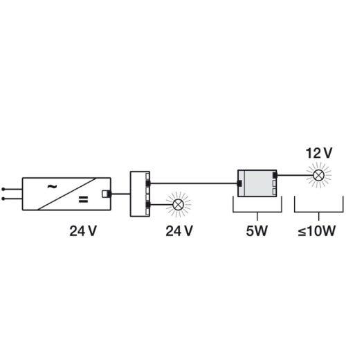 Biến áp đèn Led 24V sang 12V Hafele 833.74.947 3 Cấu tạo biến áp đèn Led 24V sang 12V Hafele 833.74.947