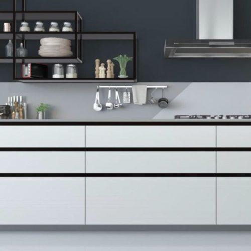 Hình ảnh lắp đặt tay nắm tủ ngang Gola chữ J 2800mm Hafele 126.37.903