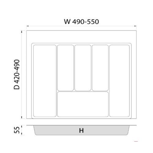 Kích thước khay chia tủ bếp Hafele 600mm Imundex 7 806 938