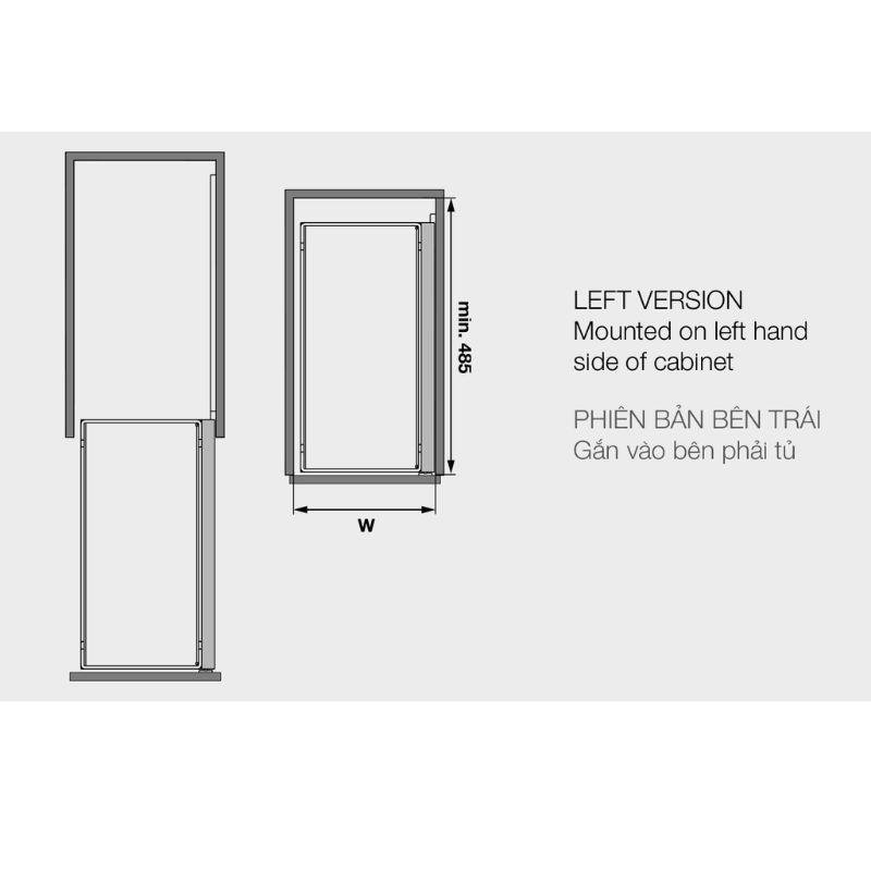 Kích thước Bộ rổ gia vị Comfort II 300mm trái Hafele 545.53.965 Kích thước Bộ rổ gia vị Comfort II 300mm trái Hafele 545.53.965