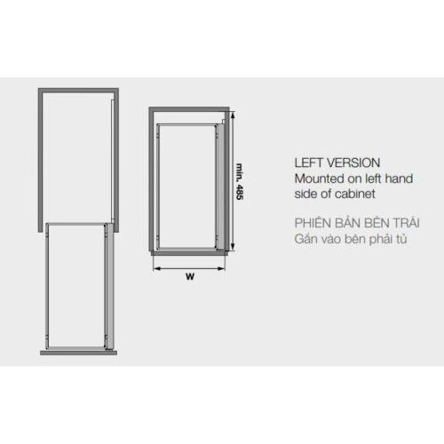Bộ rổ kéo Comfort II 400mm trái Hafele 545.53.765 5 Kích thước Bộ rổ kéo Comfort II 400mm trái Hafele 545.53.765