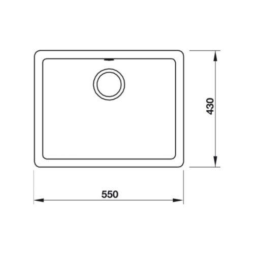 Kích thước chậu rửa bát đá 1 hố Hafele HS19 - GEN1S60 - 570.35.530 - màu xám