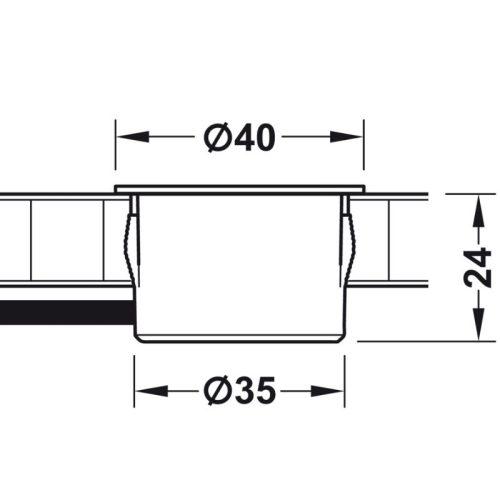 Cổng sạc USB 12V Hafele 833.73.752 3 Kích thước cổng sạc USB 12V Hafele 833.73.752
