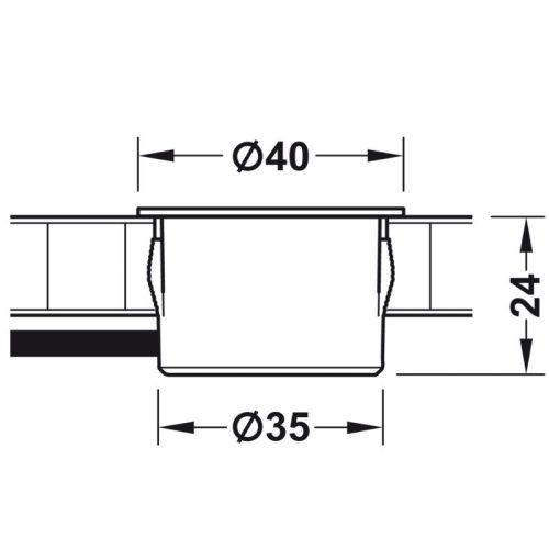 Cổng sạc USB 12V Hafele 833.73.754 4 Kích thước cổng sạc USB 12V Hafele 833.73.754