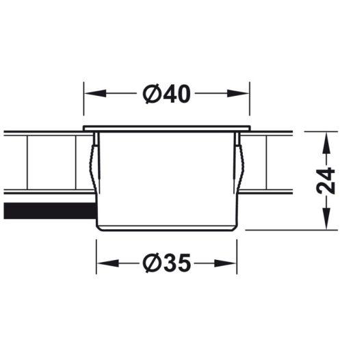 Cổng sạc USB 12V Hafele 833.73.755 3 Kích thước cổng sạc USB 12V Hafele 833.73.755