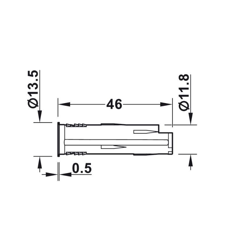 Kích thước công tắc cảm biến cửa Hafele 833.89.128 Kích thước công tắc cảm biến cửa Hafele 833.89.128