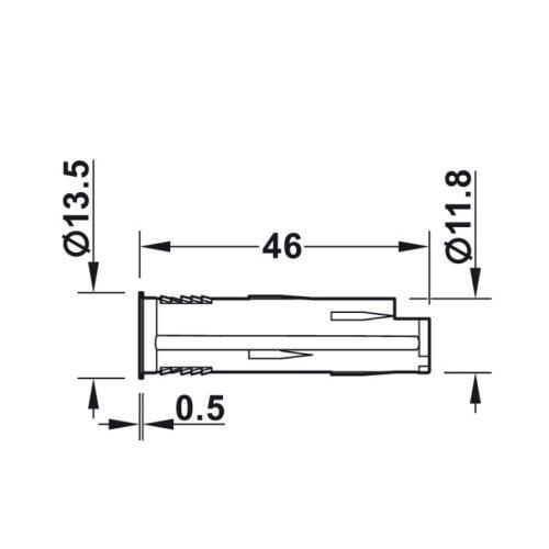 Công tắc cảm biến tắt/mở chạm Hafele 833.89.058 3 Kích thước công tắc cảm biến tắt/mở chạm Hafele 833.89.058