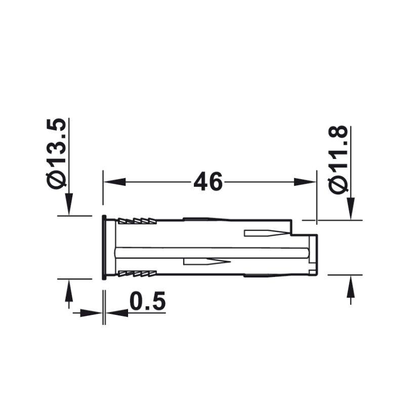 Kích thước công tắc cảm biến tắt/mở chạm Hafele 833.89.058 Kích thước công tắc cảm biến tắt/mở chạm Hafele 833.89.058
