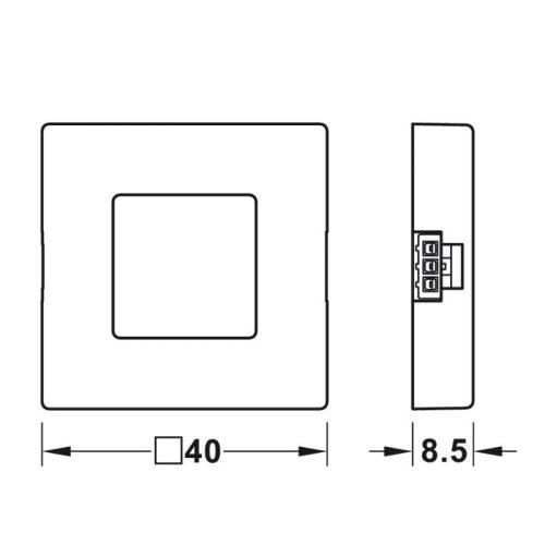 Công tắc cảm biến tắt/mở đèn Led Hafele 833.89.134 3 Kích thước công tắc cảm biến tắt/mở đèn Led Hafele 833.89.134