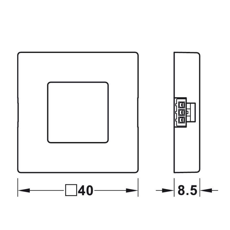 Kích thước công tắc cảm biến tắt/mở đèn Led Hafele 833.89.134 Kích thước công tắc cảm biến tắt/mở đèn Led Hafele 833.89.134