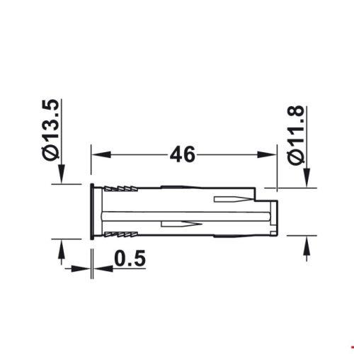 Công tắc cảm biến tắt/mở không chạm Hafele 833.89.126 3 Kích thước công tắc cảm biến tắt/mở không chạm Hafele 833.89.126