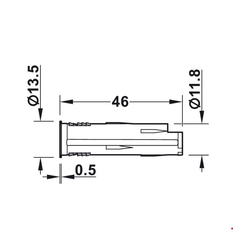 Kích thước công tắc cảm biến tắt/mở không chạm Hafele 833.89.126 Kích thước công tắc cảm biến tắt/mở không chạm Hafele 833.89.126