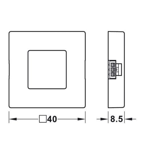 Công tắc cảm biến tắt/mở lắp nổi Hafele 833.89.136 3 Kích thước công tắc cảm biến tắt/mở lắp nổi Hafele 833.89.136